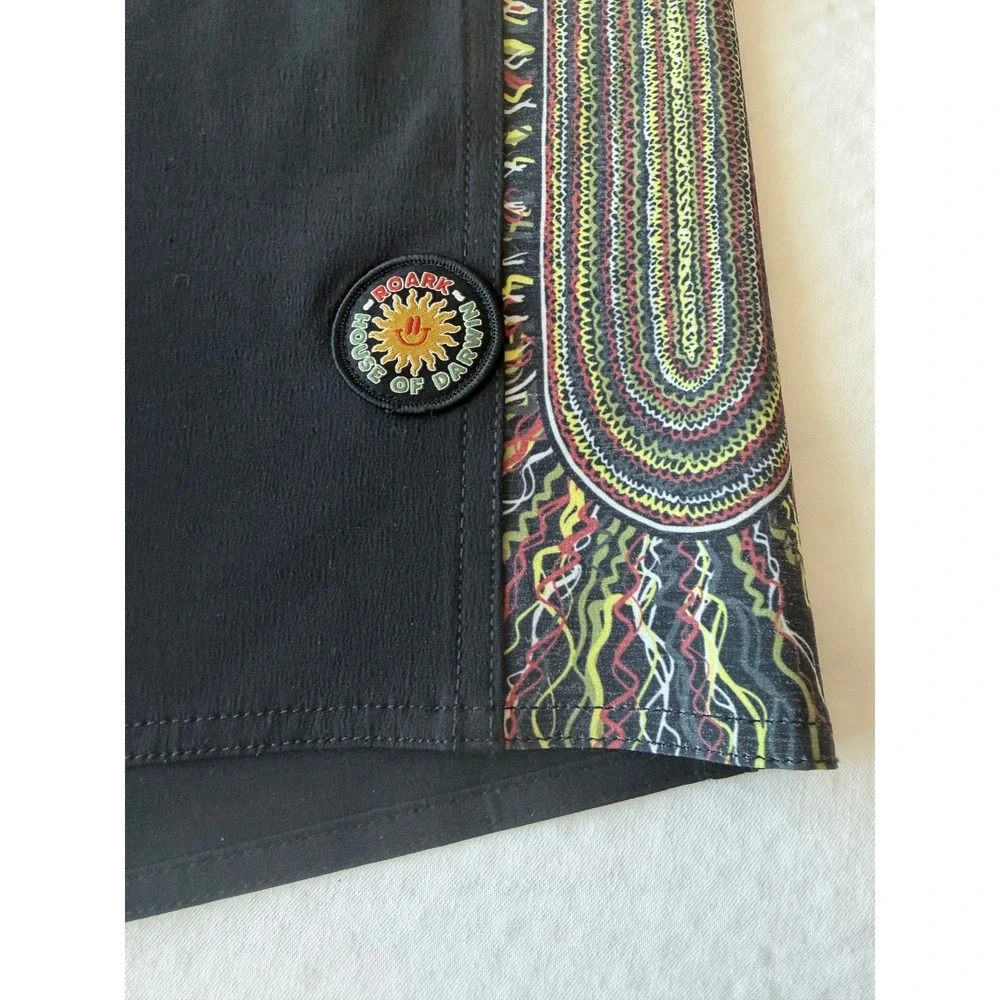 Roark House of Darwin The Passage Boardshorts Black Hemp Blend Size 32 NWT